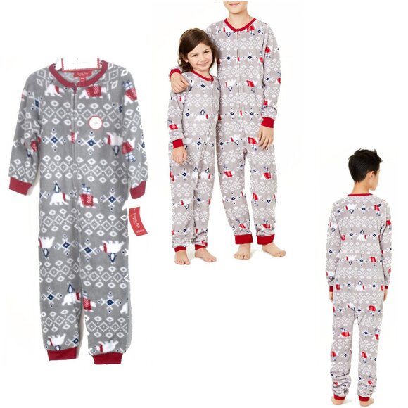 BIN Toddler One Piece Pajama Polar Bear 2T 3T Boys Girls Family PJs NWT - Picture 1 of 5